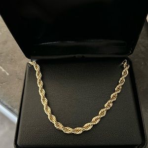 24inch 14k over brass men's rope necklace